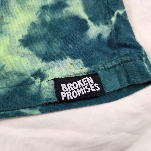 Broken Promises Guilt Anime Graphic Large Green Shirt Tie Dye Short Sleeve - Picture 6 of 12